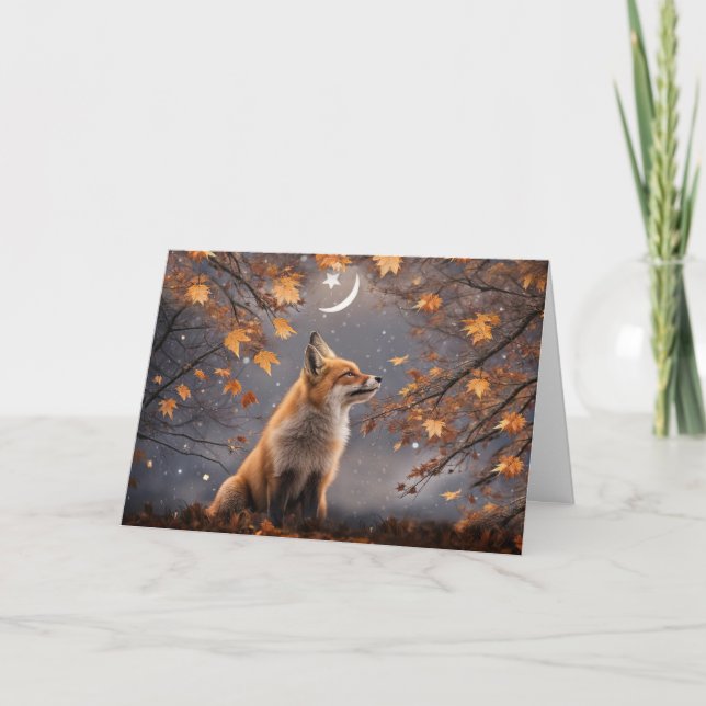 Carte Équinoxe d'automne ou de septembre Mignon renard r (Devant)