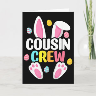 Carte Équipage de Cousin Lapin de Pâques Famille Assorti