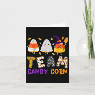 Carte Équipe Candy Corn Halloween Drôle Avec Witch Boo M