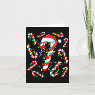 Carte Équipe Canne à Sucre Rouge et Blanc Santa Noël Drô