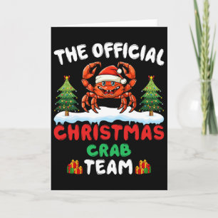 Carte Équipe Crabe de Noël - Crabe portant un chapeau de