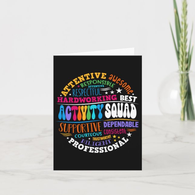 Carte Équipe d'activité Professionnels permanents Équipe (Devant)