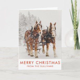 Carte Équipe de Belgique de cheval Wintery Christmas Sce