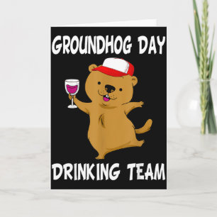 Carte Équipe de boisson du jour de la marmotte Mignonne 