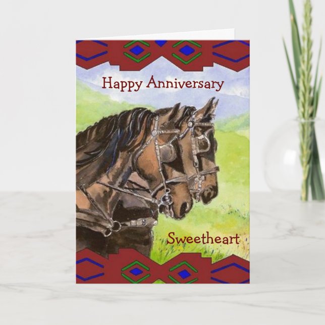 Carte Équipe de Cheval de l'Ouest de l'Anniversaire Equi (Devant)