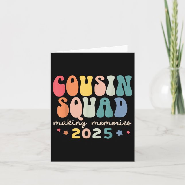 Carte Équipe de cousins 2025 Création de souvenirs Réuni (Devant)