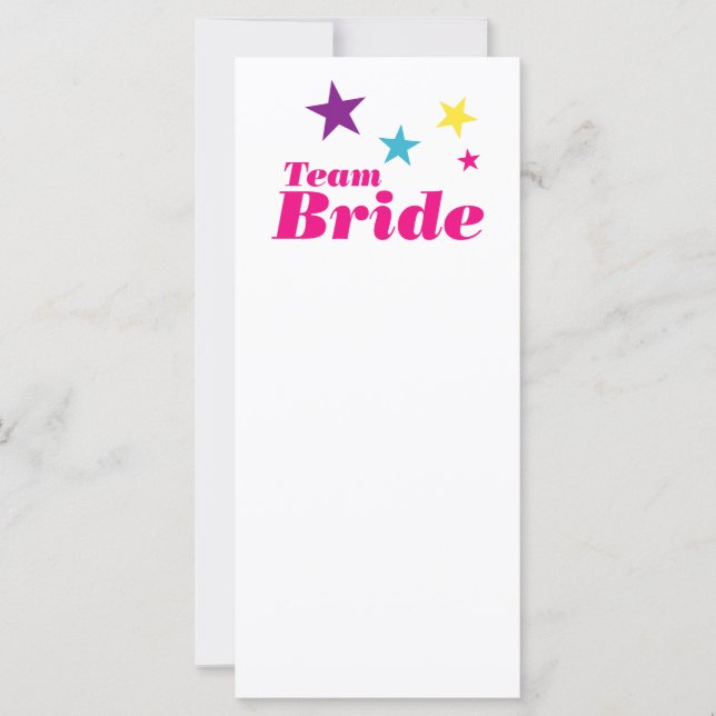 Carte Équipe de la mariée (Devant)