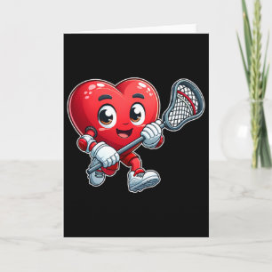 Carte Équipe de Lacrosse Cœur de la Saint-Valentin Joueu