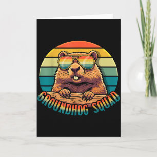 Carte Équipe de marmotte rétro Bonne journée de la marmo
