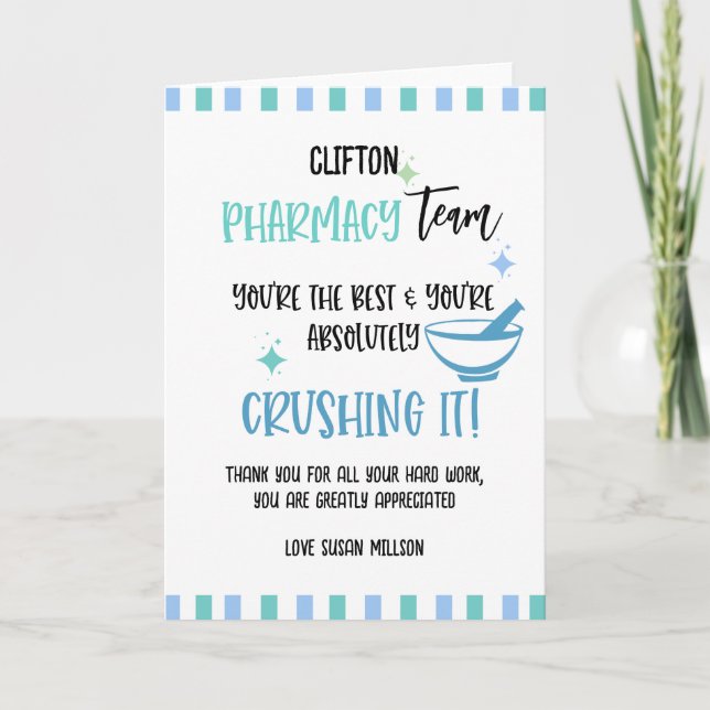 Carte Équipe de pharmacie merci (Devant)