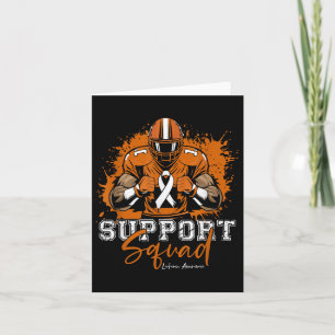 Carte Équipe de soutien Football Ruban Orange Leucémie S