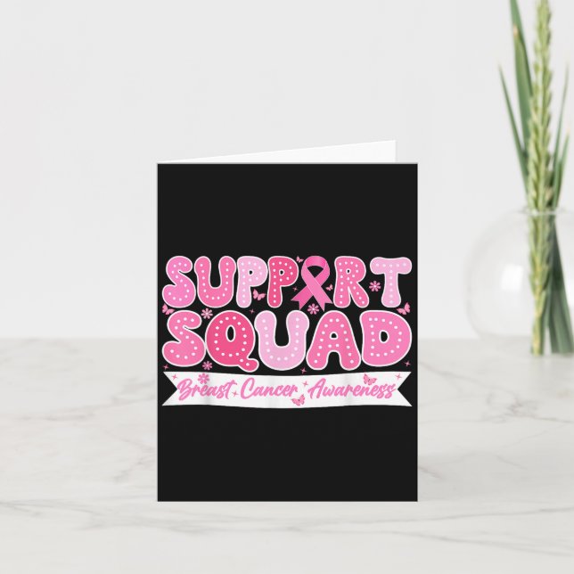 Carte Équipe de soutien Groovy sensibilisation au cancer (Devant)