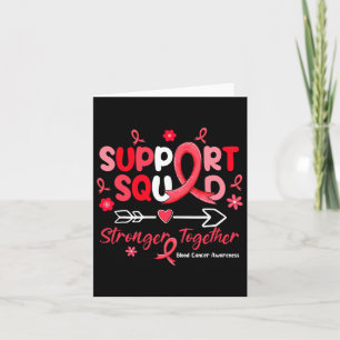 Carte Équipe de soutien super Rouge Ruban Sang Cancer Se