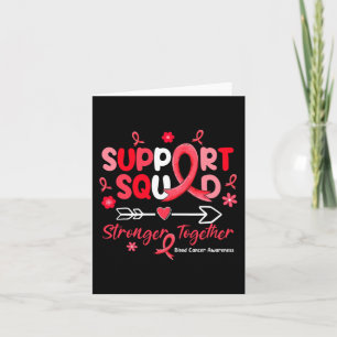 Carte Équipe de soutien super Rouge Ruban Sang Cancer Se