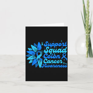 Carte Équipe de soutien Tournesol Colon Bleu Cancer