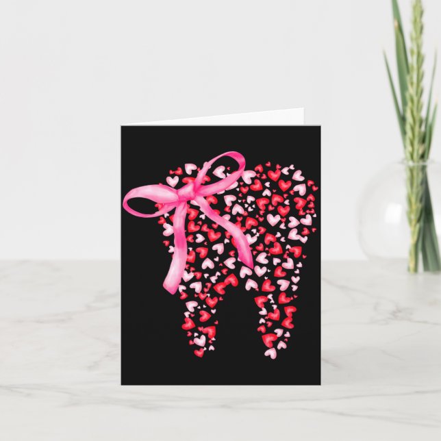 Carte Équipe Dentaire Saint-Valentin Cœur Mignon Dents H (Devant)