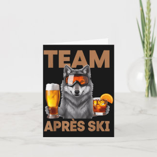 Carte Équipe loup buvant cocktail de bière vacances d'hi