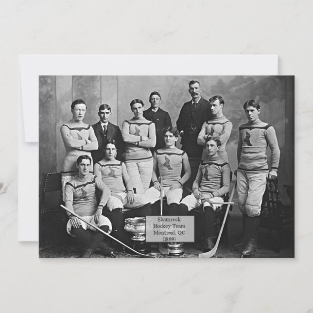 Carte Équipe shamrock de hockey, Montréal, QC 1899, (Devant)