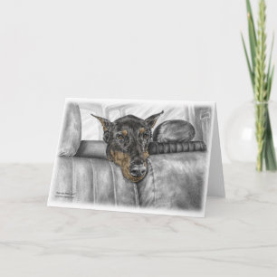 Carte Équitation de dobermann dans la voiture