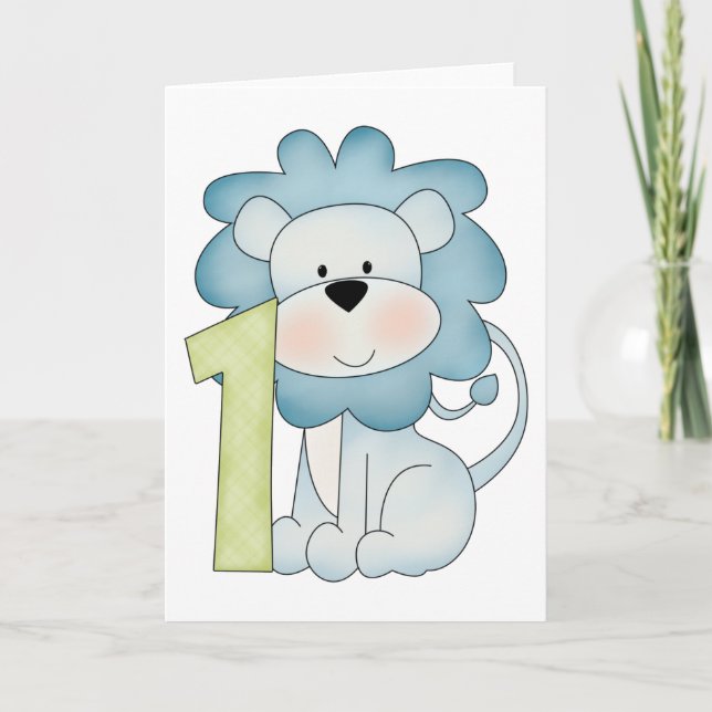 Carte ęr Lion d'anniversaire (Devant)