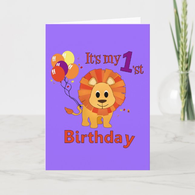 Carte ęr Lion d'anniversaire (Devant)