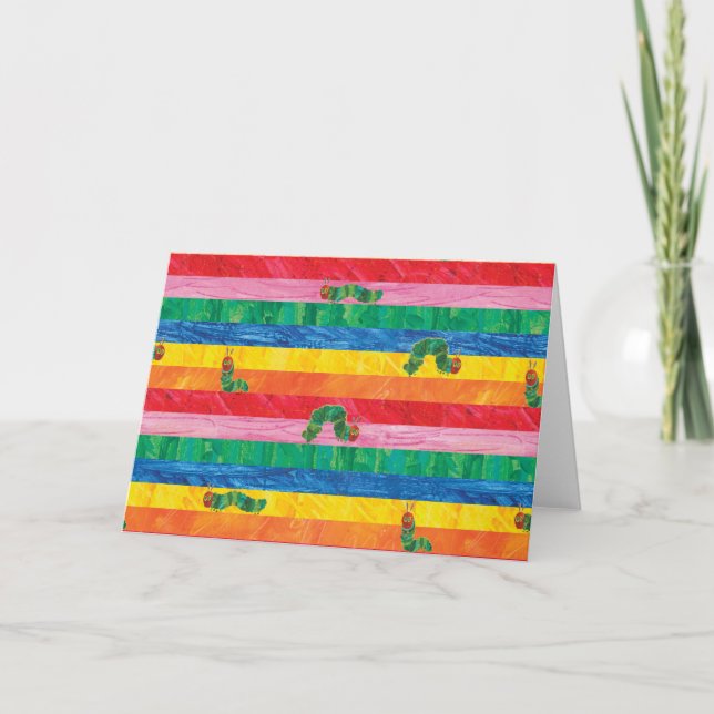 Carte Eric Carle | Caterpillar Rainbow Stripe Motif (Devant)