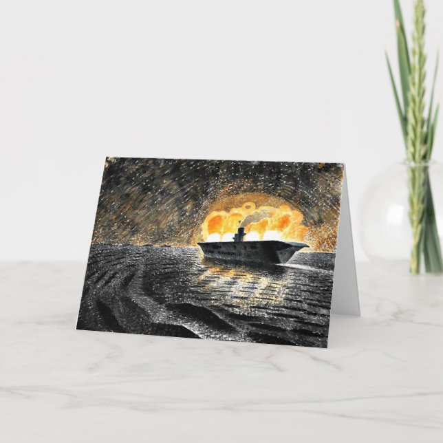 Carte Eric Ravilit, HMS Ark Royal en action, (Devant)