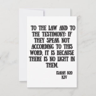 Carte Esaïe 8:20 KJV Bible Écriture Salutation