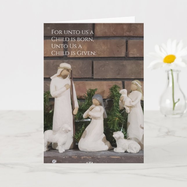 Carte Ésaïe 9:6 Écriture biblique Noël (Petite plante)