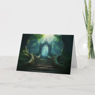 Carte Escaliers vers la porte antique dans la forêt ench