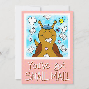 Carte Escargot mignon Vous avez reçu un message de bienv