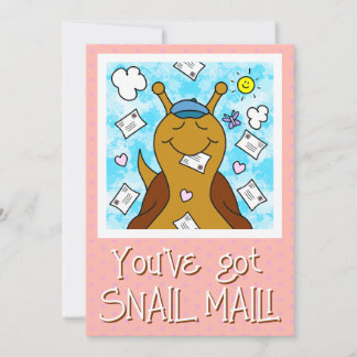 Carte Escargot mignon Vous avez reçu un message de bienv