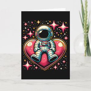 Carte Espace Astronaute Cœur Lloon Saint-Valentin Saint-