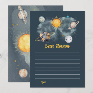 Carte Espace Extérieur Anniversaire Galaxie Soleil Lune 