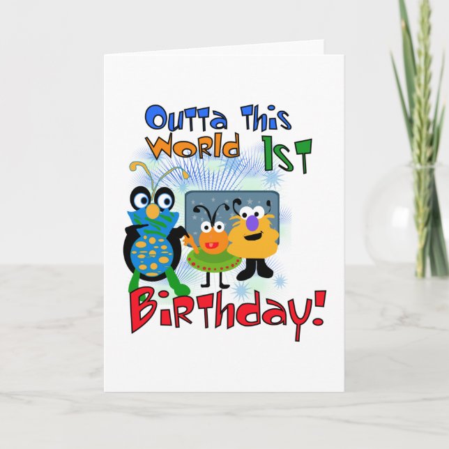 Carte Espace extra-atmosphérique 1er Anniversaire Tshirt (Devant)