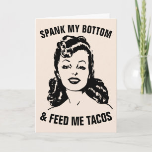 CARTE ESPAGNEZ MON FOND ET NOUS NOURRIR TACOS RETRO FEMM