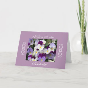 Carte Espagnol : 100 anos/anniversaire Cumpleanos