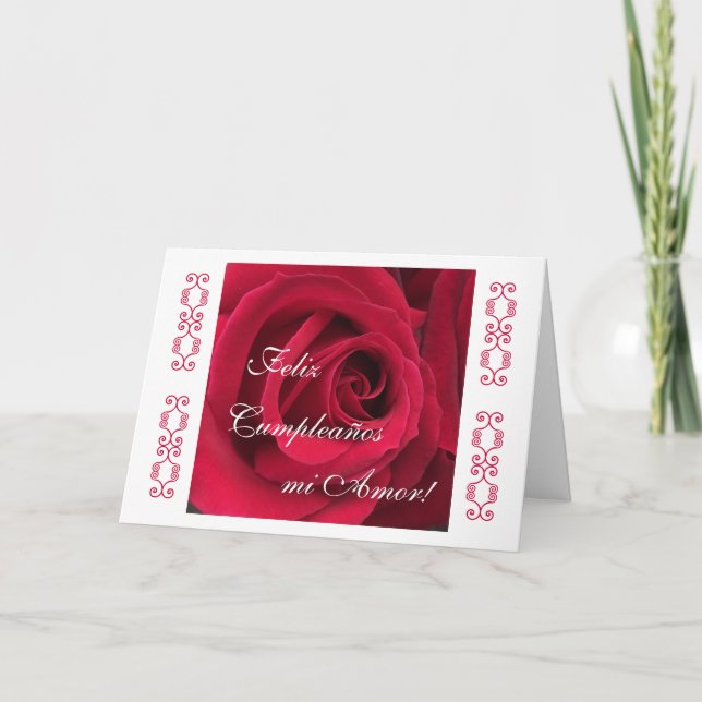 Carte Espagnol : Amoureux de joyeux anniversaire ! (Devant)