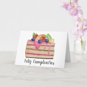 Carte Espagnol Aquarelle Fruitcake