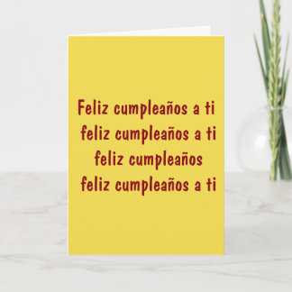 CARTE ***ESPAGNOL*** CHANSON D'ANNIVERSAIRE À "VOTRE AMI