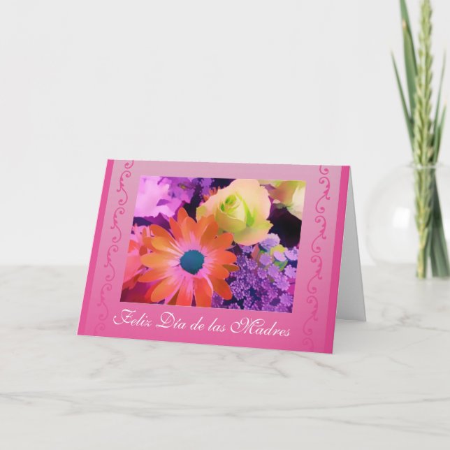 Carte Espagnol : Fleurs de la Fête des Mères / dia de la (Devant)