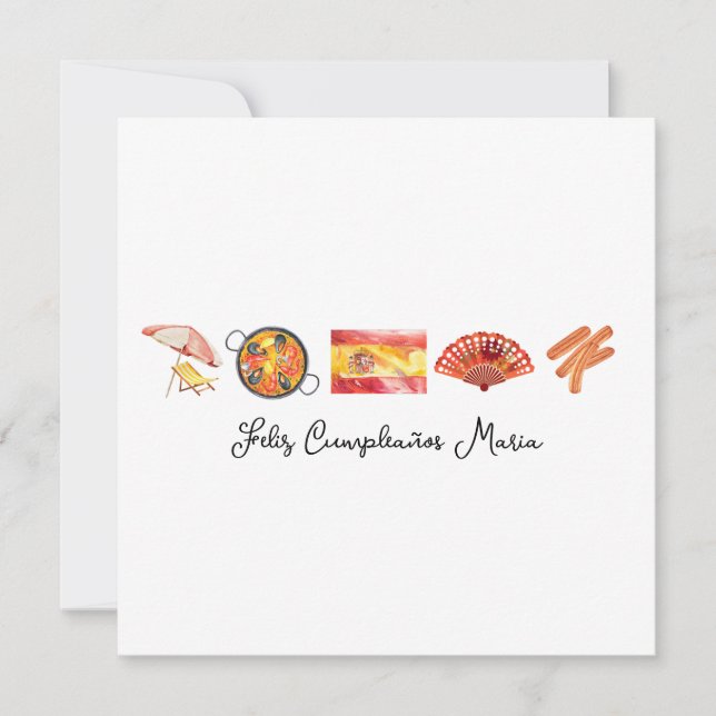 Carte Espagnol Joyeux Anniversaire, Feliz Cumpleaños Esp (Devant)