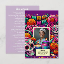 Carte Espagnol Notre-Dame de Guadalupe crâne de prière