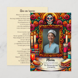 Carte Espagnol Notre-Dame de Guadalupe crâne de prière