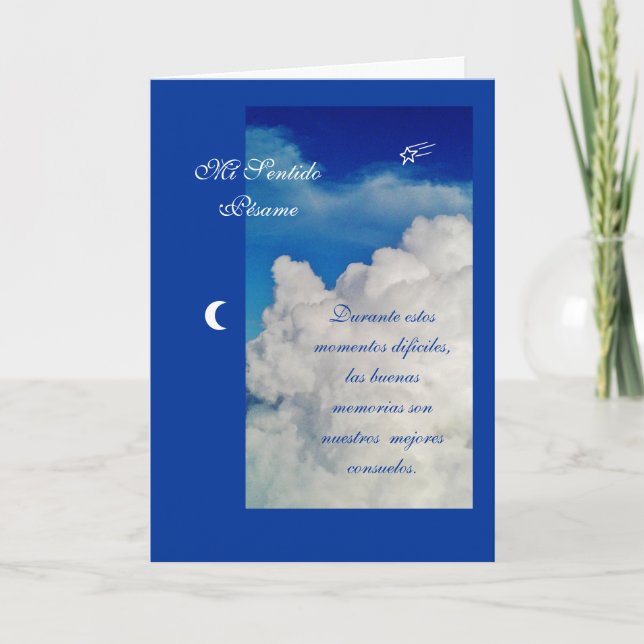 Carte Espagnol : Pesame /sympathie/Condolencias (Devant)