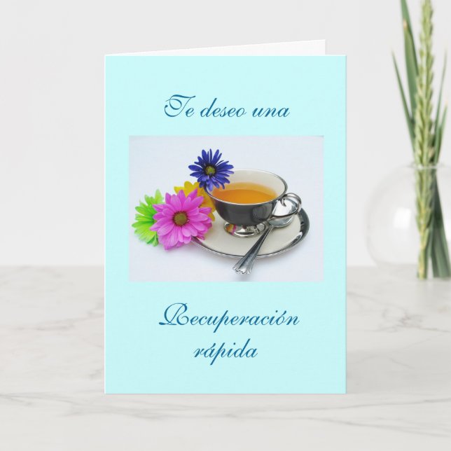Carte Espagnol : Recuperación- taza de té / Bien se débr (Devant)