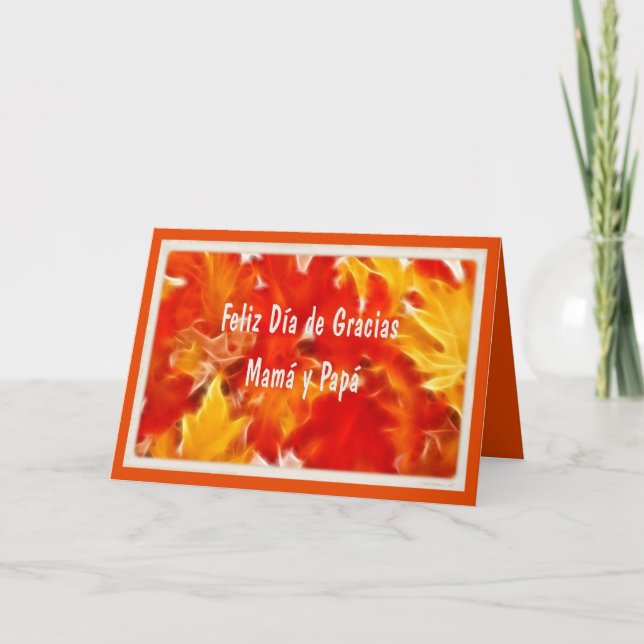 Carte espagnole de thanksgiving pour la maman et (Devant)