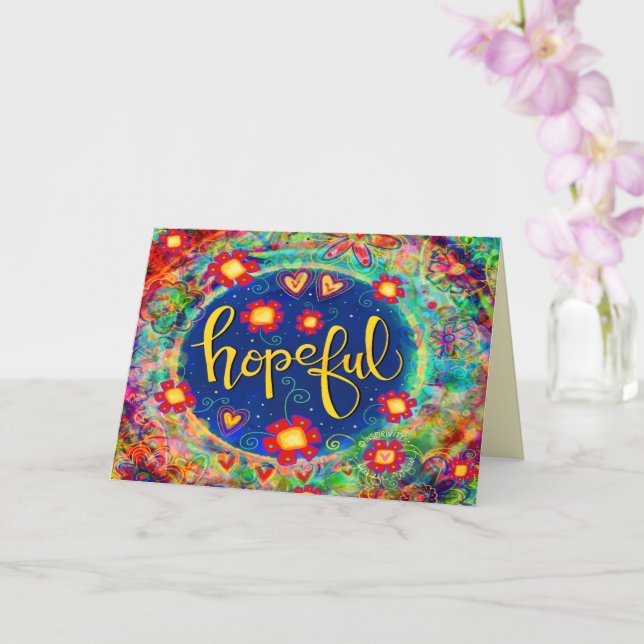 Carte Espérons Fun Floral Plutôt tendance Whimsical (Orchidée)