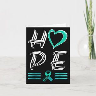 Carte Espérons Turquoise Ruban Gynécologique Cancer Sens