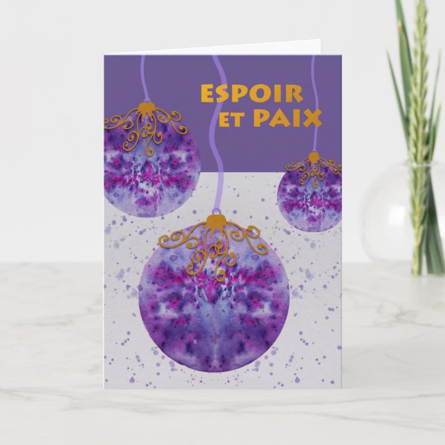 Carte Espoir et Paix, espoir et paix, Noël français (Devant)